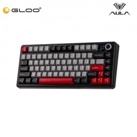 AULA F75MAX Multi Mode Mechanical Keyboard with Reaper Switch(F75MAX-Black+Grey+Red)