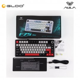 AULA F75MAX Multi Mode Mechanical Keyboard with Reaper Switch(F75MAX-Black+Grey+Red)