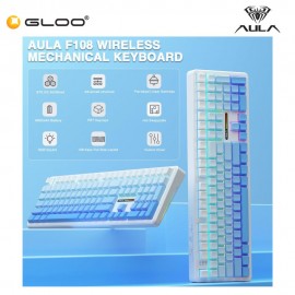 AULA F108 PRO Multi Mode Mechanical Keyboard with Zephyr Switch (F108PRO-Gradient Blue)