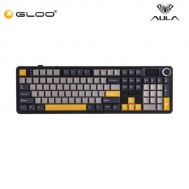 AULA F108 PRO Multi Mode Mechanical Keyboard with Reaper Switch (F108PRO-Grey+Yellow)