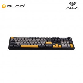 AULA F108 PRO Multi Mode Mechanical Keyboard with Reaper Switch (F108PRO-Grey+Yellow)