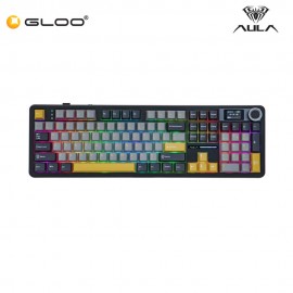 AULA F108 PRO Multi Mode Mechanical Keyboard with Reaper Switch (F108PRO-Grey+Yellow)