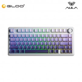 AULA F75 Multi Mode Mechanical Keyboard with Star Vector Switch (F75-White+Gradient Purple)