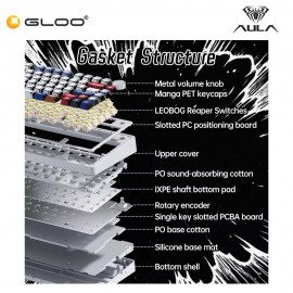 AULA F75 Multi Mode Mechanical Gaming Keyboard with Reaper Switch (F75 COMIC)