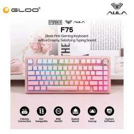 AULA F75 Multi Mode Mechanical Keyboard with Dream Sakura Switch (F75-Gradient Pink)
