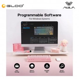 AULA F75 Multi Mode Mechanical Keyboard with Dream Sakura Switch (F75-Gradient Pink)