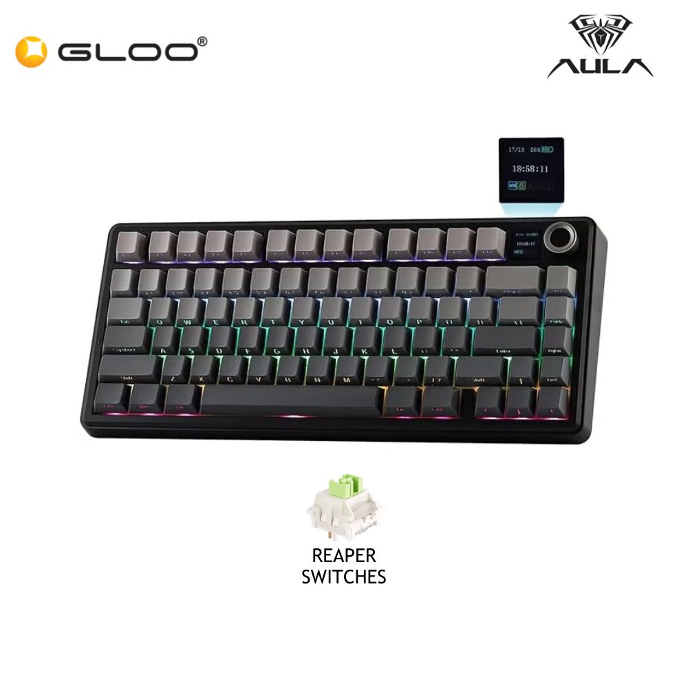 AULA F75MAX Multi Mode Mechanical Keyboard with Reaper Switch (F75MAX-Gradient Grey)