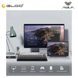 AULA F75MAX Multi Mode Mechanical Keyboard with Reaper Switch (F75MAX-Gradient Grey)