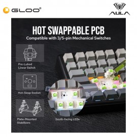 AULA F75MAX Multi Mode Mechanical Keyboard with Reaper Switch (F75MAX-Gradient Grey)