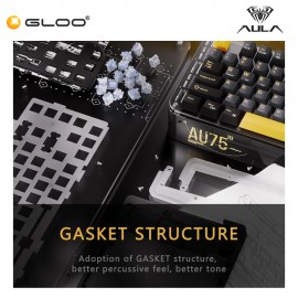 AULA AU75 Multi Mode Mechanical Keyboard with Bloomfield Switch (AU75-Cold Brew Milk Tea)