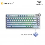 AULA AU75 Multi Mode Mechanical Keyboard with Star Vector Switch (AU75-Sea Salt Blue)