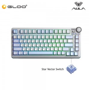 AULA AU75 Multi Mode Mechanical Keyboard with Star Vector Switch (AU75-Sea Salt Blue)