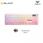AULA F108 PRO Pink Multi Mode Mechanical Keyboard with Caramel Latte Switch