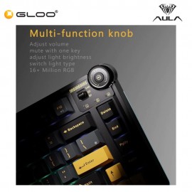 AULA F75 Multi Mode Mechanical Keyboard with Reaper Switch (F75-Thunder Black)