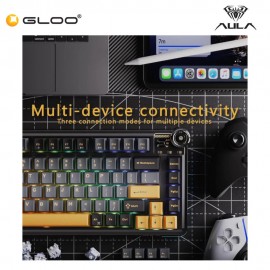 AULA F75 Multi Mode Mechanical Keyboard with Reaper Switch (F75-Thunder Black)