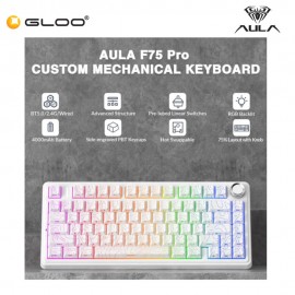 AULA F75 Multi Mode Mechanical Keyboard with Star Vector Switch (F75-White Contour)