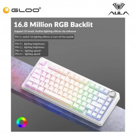 AULA F75 Multi Mode Mechanical Keyboard with Star Vector Switch (F75-White Contour)