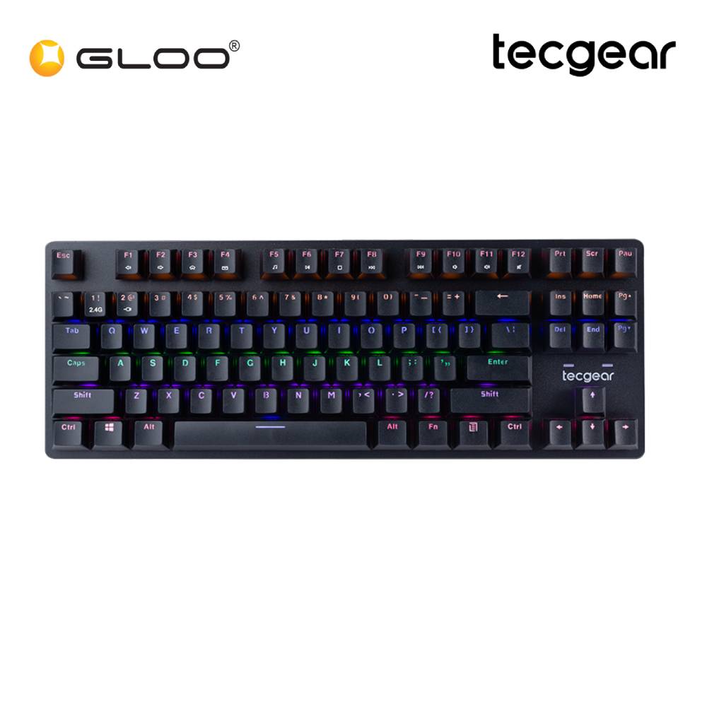 Tecgear CONTROL 87-Key Wireless RGB Mechanical Keyboard Black-Jerrzi Blue Switches (TGKB-C87-BK-JBL)