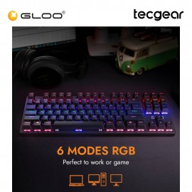 Tecgear CONTROL 87-Key Wireless RGB Mechanical Keyboard Black-Jerrzi Blue Switches (TGKB-C87-BK-JBL)