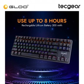 Tecgear CONTROL 87-Key Wireless RGB Mechanical Keyboard Black-Jerrzi Blue Switches (TGKB-C87-BK-JBL)