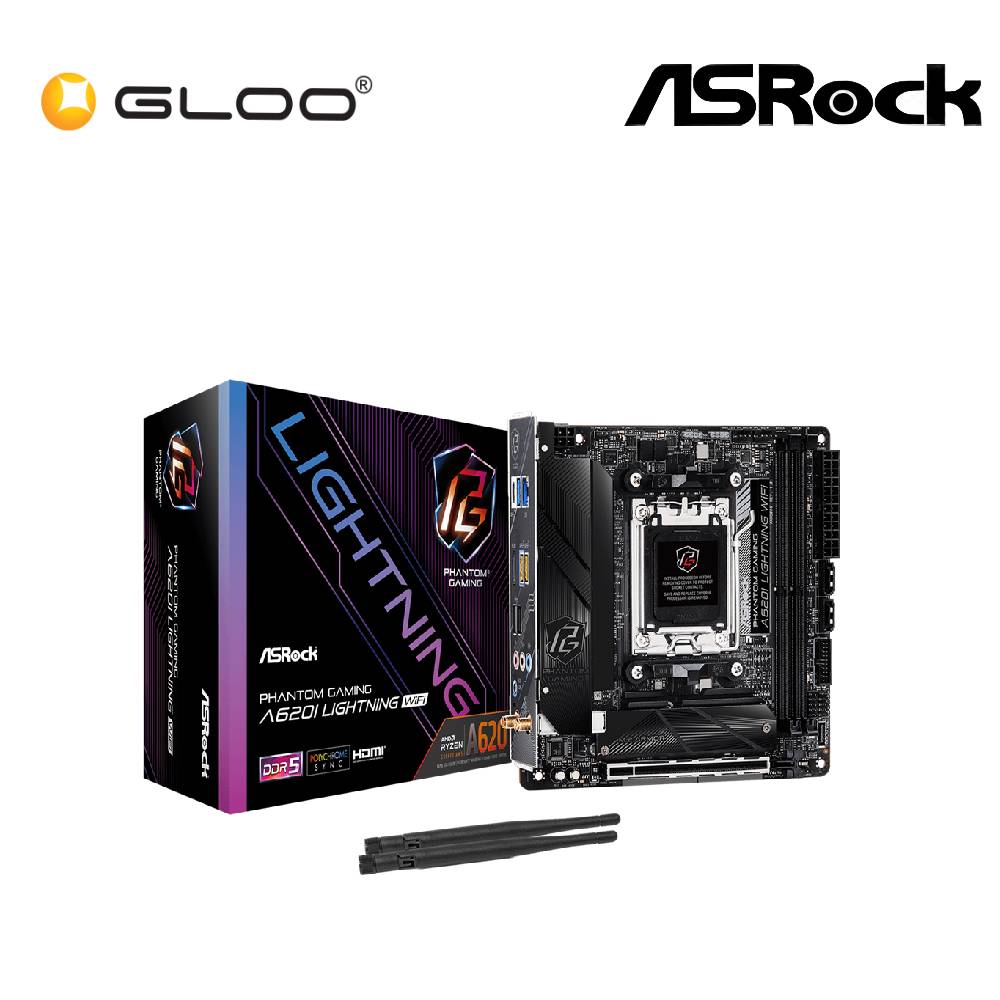 ASRock Phantom Gaming A620I Lightning WiFi ITX Motherboard 90-MXBMN0-A0UAYZ