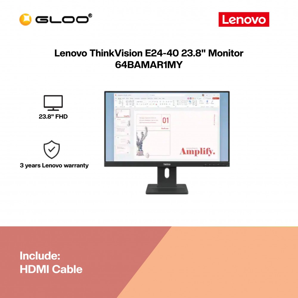Lenovo ThinkVision E24-40 23.8" Monitor 64BAMAR1MY
