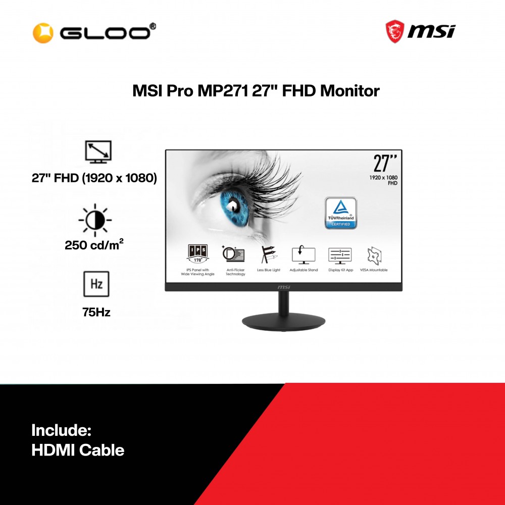 [Ready stock] MSI PRO MP271 27"FHD Monitor