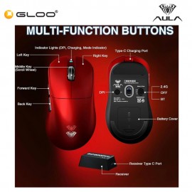 AULA SC900 MAX Wireless Gaming Mouse - Red