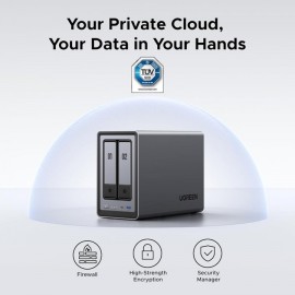 UGREEN NAS DXP2800 (Intel N100,2Bay,8GB RAM,Max Storage 76TB,Device Warranty 2Yrs)