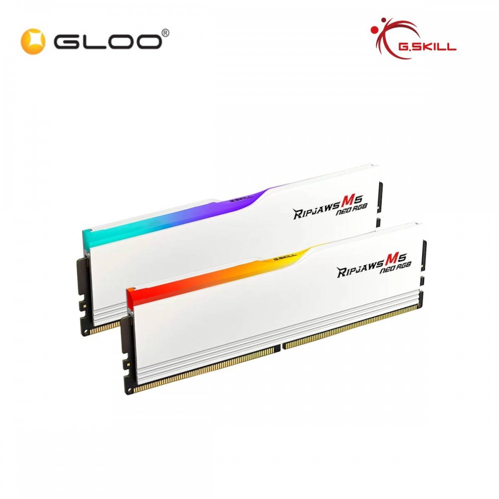 G.SKILL Ripjaws M5 Neo RGB 32GB (2x16GB) DDR5-6000 CL36-36-36-96 PC RAM - WHITE (F5-6000J3636F16GX2-RM5NRW)