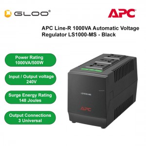APC Line-R 1000VA Automatic Voltage Regulator LS1000-MS - Black