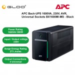 APC Back-UPS 1600VA, 230V, AVR, Universal Sockets BX1600MI-MS - Black