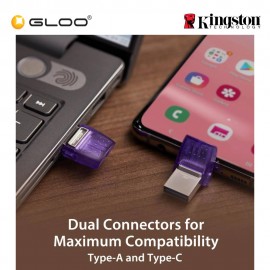 Kingston Data Traveler microDuo Dual 64GB OTG USB Type-C Flash Drive (DTDUO3CG3/64GB)
