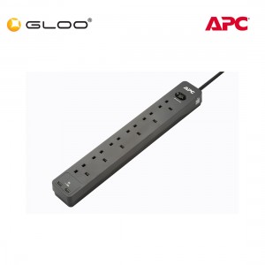 APC SurgeArrest Essential Surge Protector, 6x Outlets, 2 USB-Ports - 2M (PME6U2B-UK)