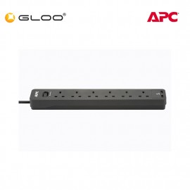 APC SurgeArrest Essential Surge Protector, 6x Outlets, 2 USB-Ports - 2M (PME6U2B-UK)