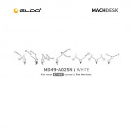 MachDesk MD49 Dual Slim Mechanical Spring Monitor Arm – White (MD49-A02SN)