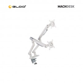 MachDesk MD49 Dual Slim Mechanical Spring Monitor Arm – White (MD49-A02SN)