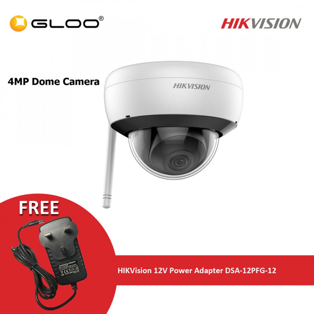 Hikvision CCTV Camera DS-2CD2141G1-IDW1 4MM + Hikvison 12V Power Adapter DSA-12PFG-12 FUK 120100