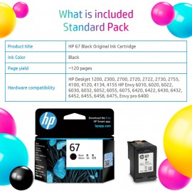 HP 67 Black Original Ink Cartridge 3YM56AA