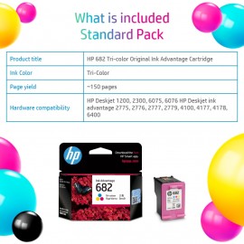 HP 682 Black Original Ink Cartridge 3YM77AA