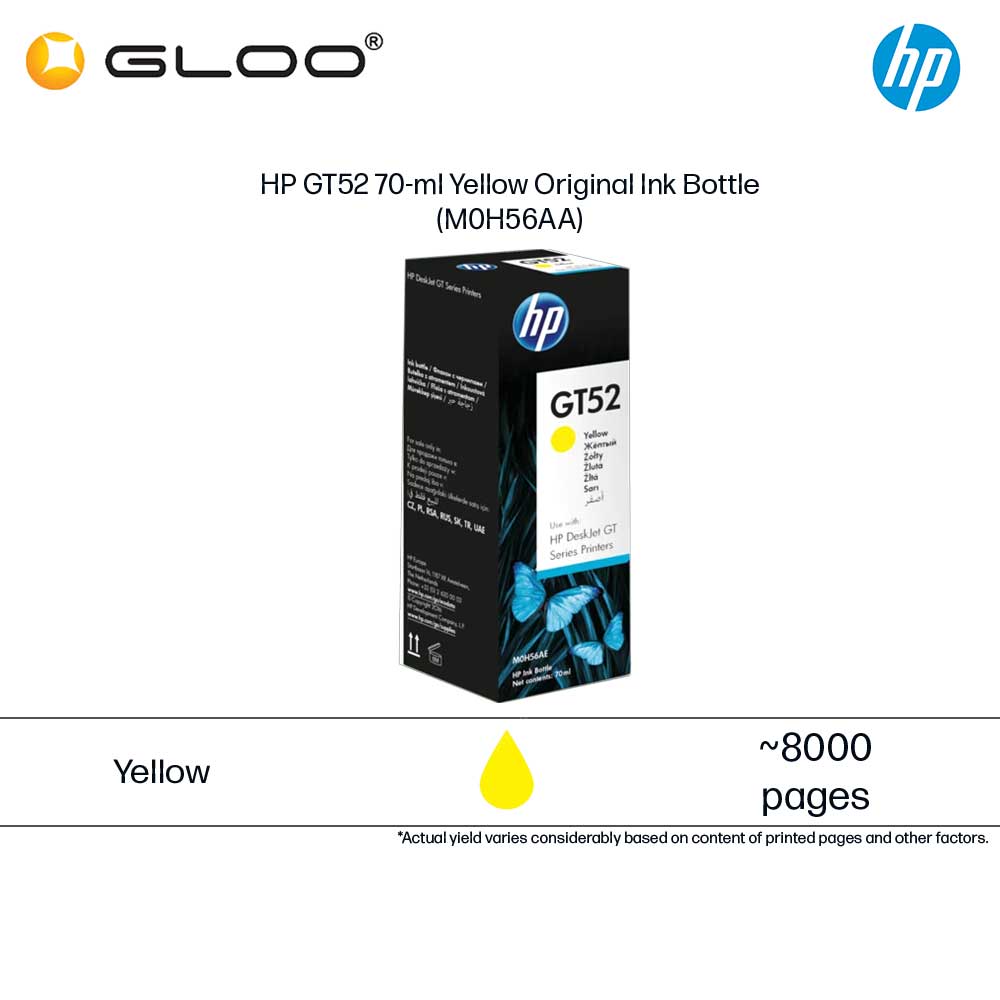 HP GT52 Yellow Original Ink Bottle 