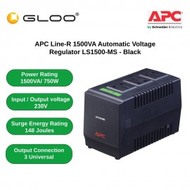 APC Line-R 1500VA Automatic Voltage Regulator LS1500-MS - Black