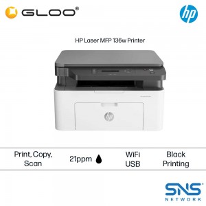 HP LaserJet 136w Wireless Multifunction Black and White Printer 4ZB86A