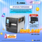 ZEBRA ZT411 4-inch Industrial Thermal Transfer Printer 300 dpi with 4.3-inch Color Touch Display, UK/AU/JP/EU Cords, USB, 10/100 Ethernet, Bluetooth 4.1/MFi (ZT41143-T0P0000Z)