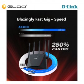 D-LINK AX3000 Wi-Fi 6 Router with 5 x Antenna DIR-X3000Z Blk