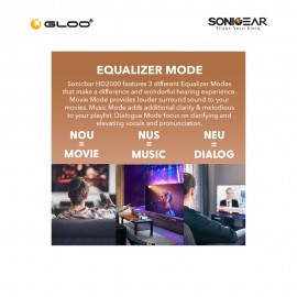 SonicGear SonicBar HD2000 TV PC Bluetooth 5.3 Soundbar 2.0 Channel Speaker 8886411933913