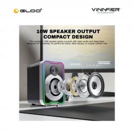 Vinnfier Studio 3 2.0 Desktop Speaker With RGB Light