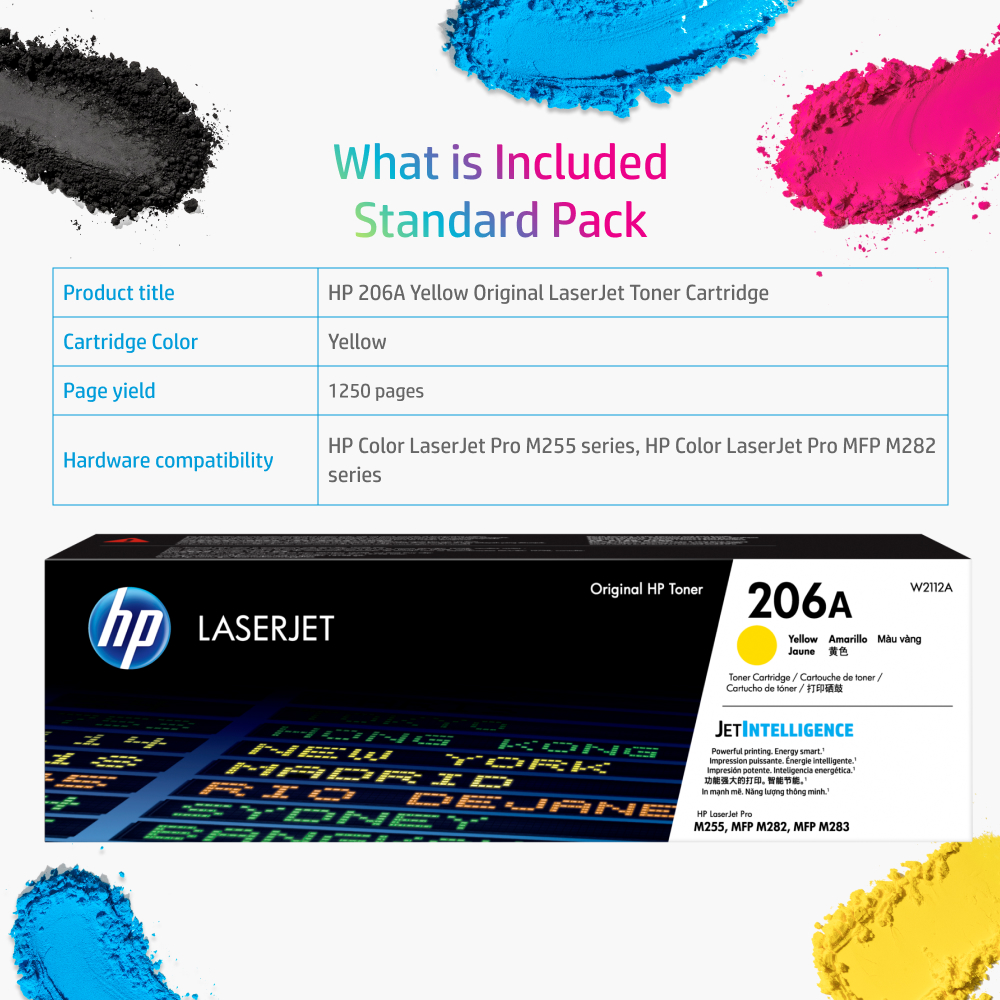 HP LaserJet Pro Color Laser All-In-One Computer Printers Compatible HP 206A / W2110A Toner Cartridge With Chip – For Color LaserJet Pro M283, M282, M255 Series HP LaserJet Pro Jetdirect Color Printers - Foto 7