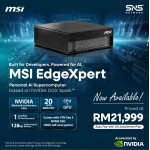 MSI AI Supercomputer EdgeXpert-42SMY BGB104TG5 (NVIDIA Blackwell, 20 Core Arm, 128GB,4TB, NVIDIA DGX OS)