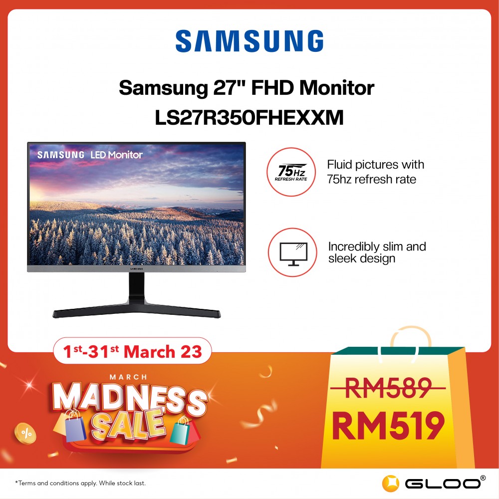 Samsung 27" FHD Monitor LS27R350FHEXXM